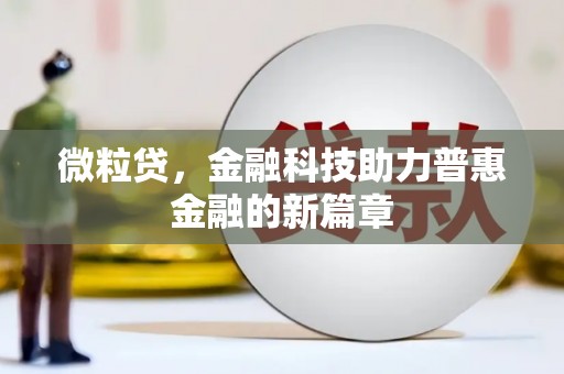 海南微粒贷，金融科技助力普惠金融的新篇章
