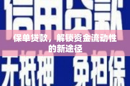 海南保单贷款，解锁资金流动性的新途径