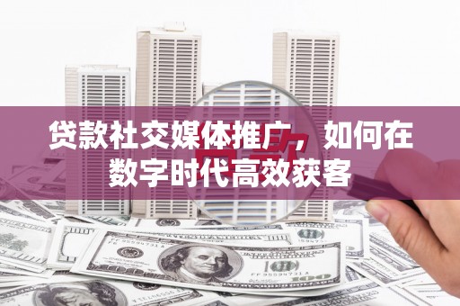 海南贷款社交媒体推广，如何在数字时代高效获客