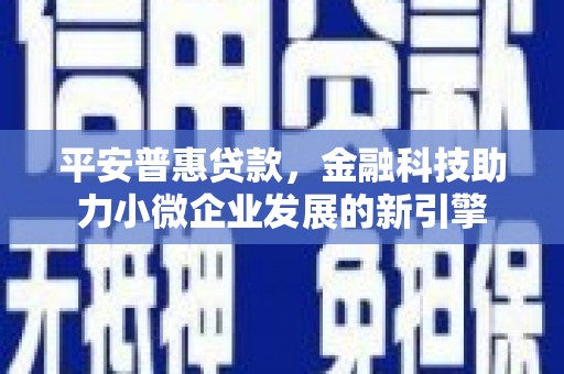 海南平安普惠贷款，金融科技助力小微企业发展的新引擎