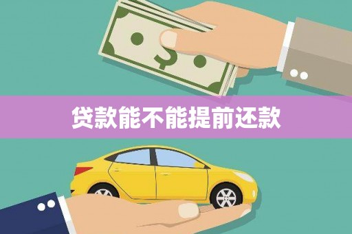 海南贷款能不能提前还款