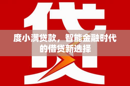 海南度小满贷款，智能金融时代的借贷新选择