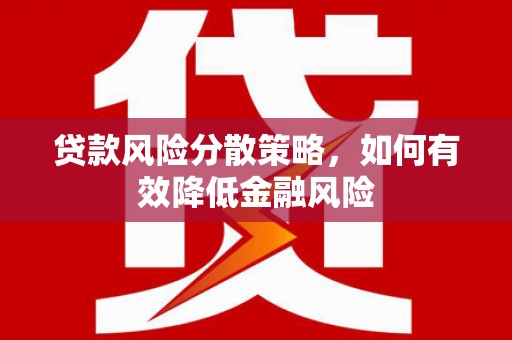 海南贷款风险分散策略，如何有效降低金融风险